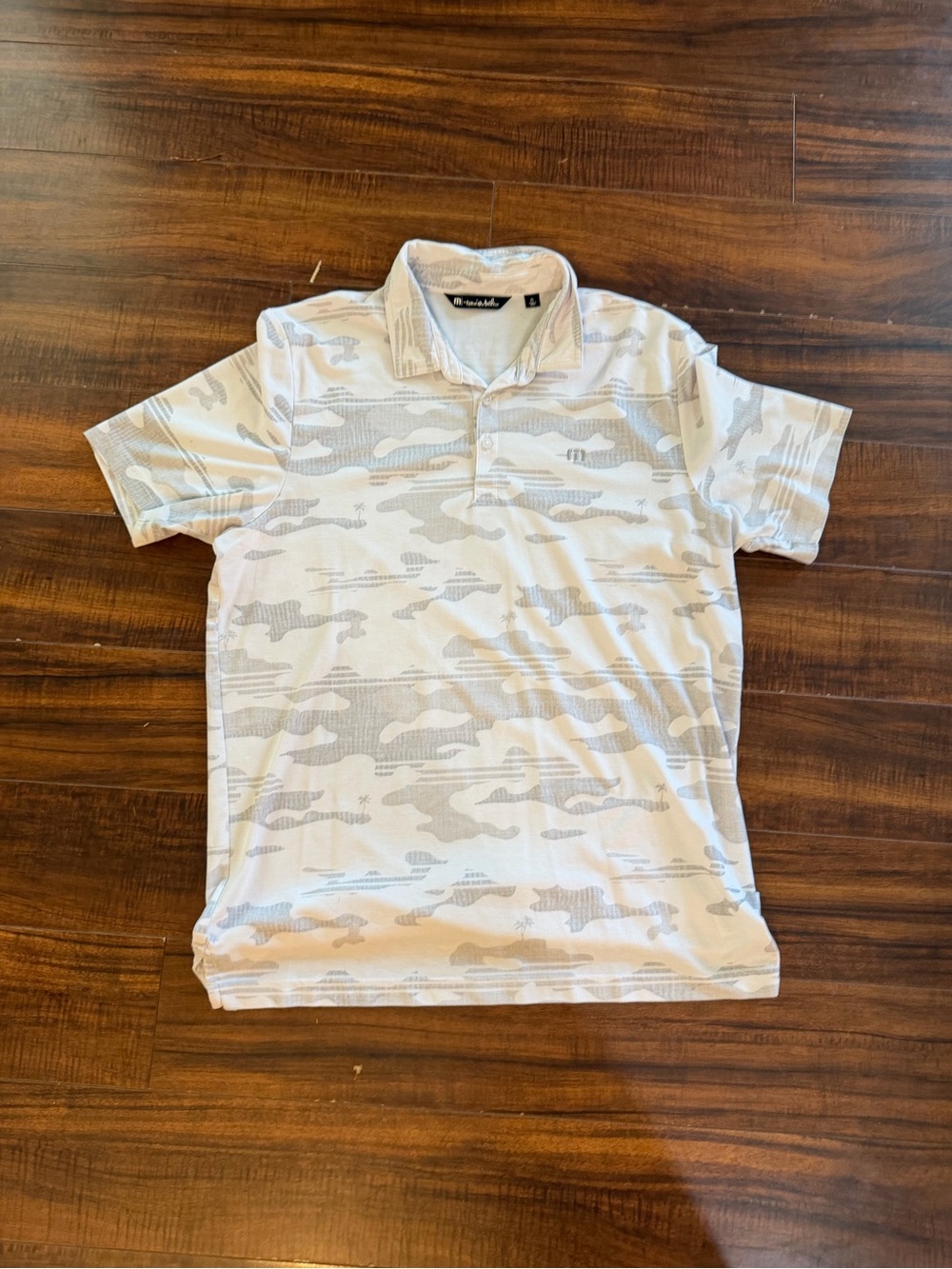 Men's Travis Matthew’s white & Light Gray Polo Shirt - Casual Performance